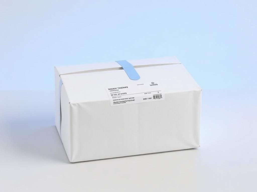 Plain, unbranded tracked parcel ready for Express Post dispatch